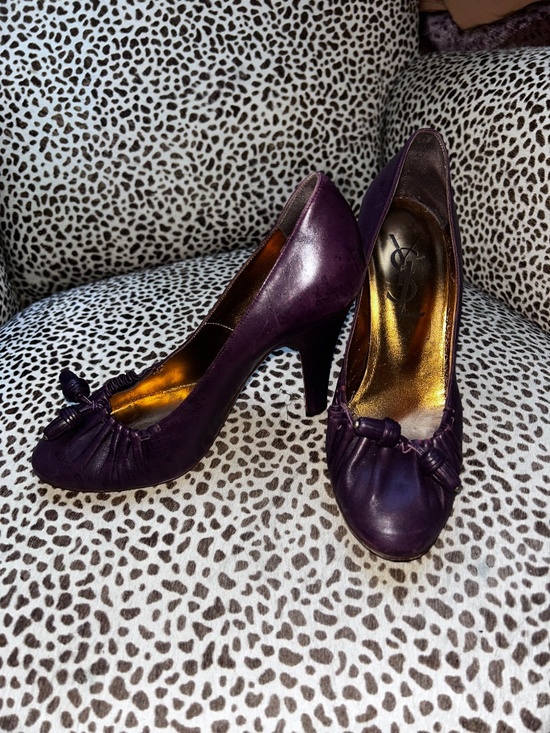 Yves Saint Laurent Shoes - YSL Yves saint Laurent purple women's leather pump shoes 7 1/2